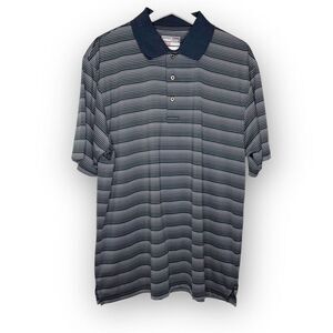 Grand Slam Gray Black Striped Short Sleeve Performance Polo Golf Shirt Men’s XL